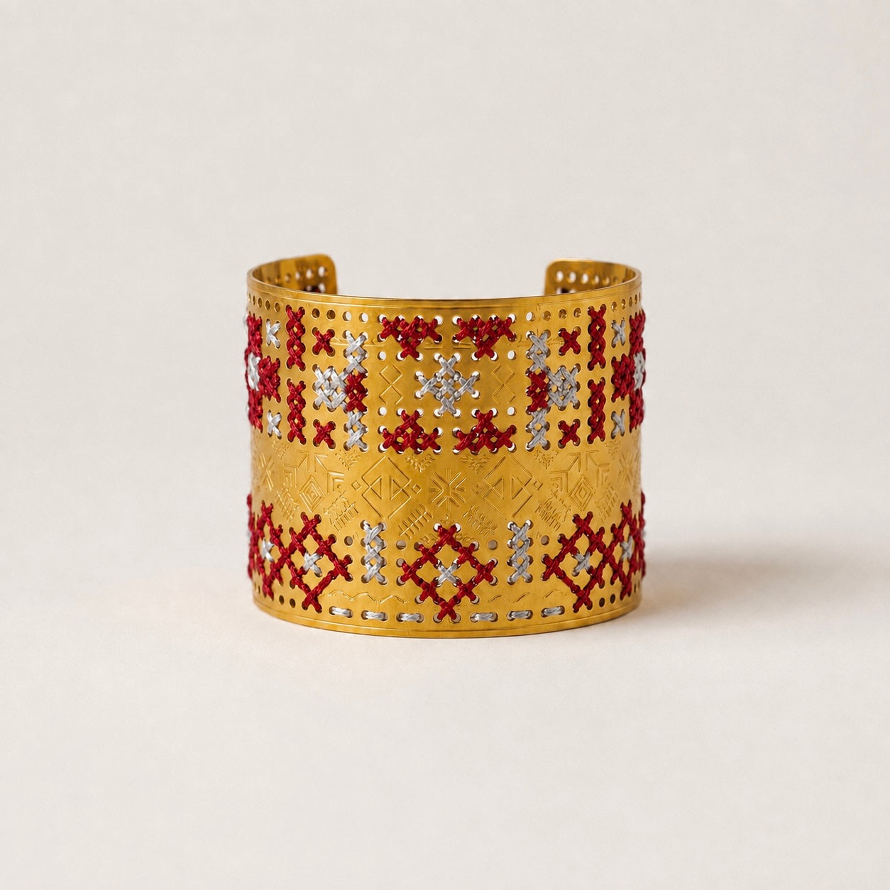 Geo Petals Gold Cuff