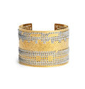 Silver X Gold Engraved Cuff