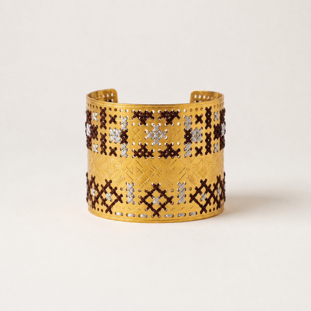 Geo Petals Gold Cuff