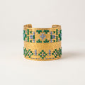 Geo Petals Gold Cuff